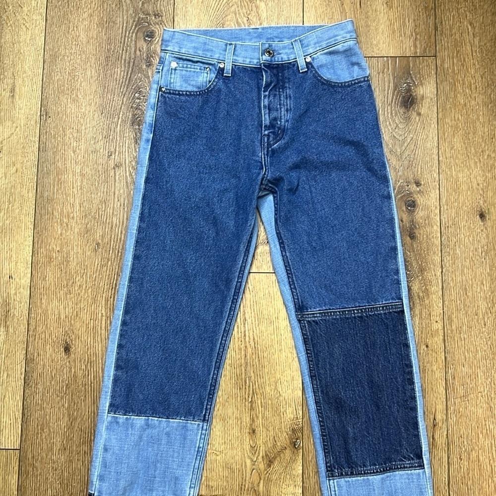 Helmut Lang Pieced Denim Patchwork Straight Jeans… - image 6